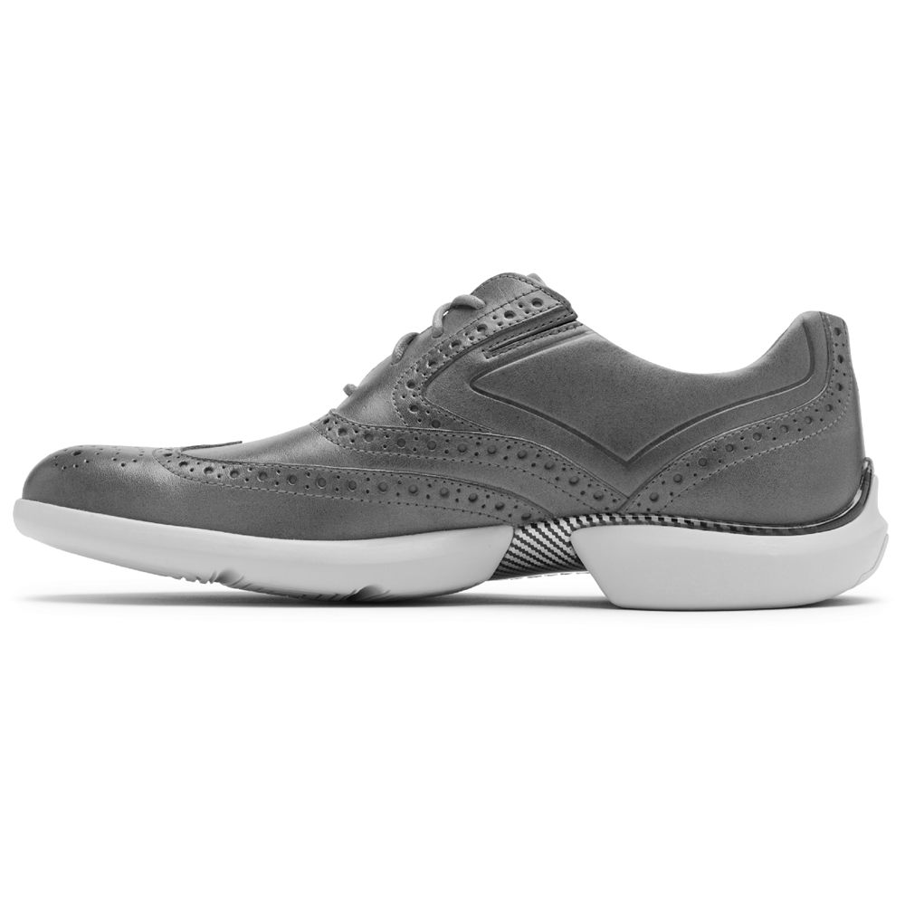 Zapatos Con Cordones Rockport Hombre Mexico - Total Motion Advance Wingtip Grises - JCBOG3259